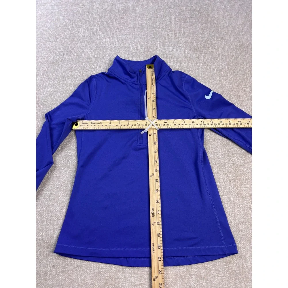 Nike Pro Dri-FIT Girls Royal Blue Quarter Zip Long Sleeve Athletic Pullover L